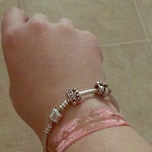 Pandora bracelet with 2 charms